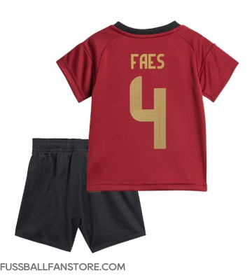 Belgien Wout Faes #4 Replik Heimtrikot Kinder EM 2024 Kurzarm (+ Kurze Hosen)